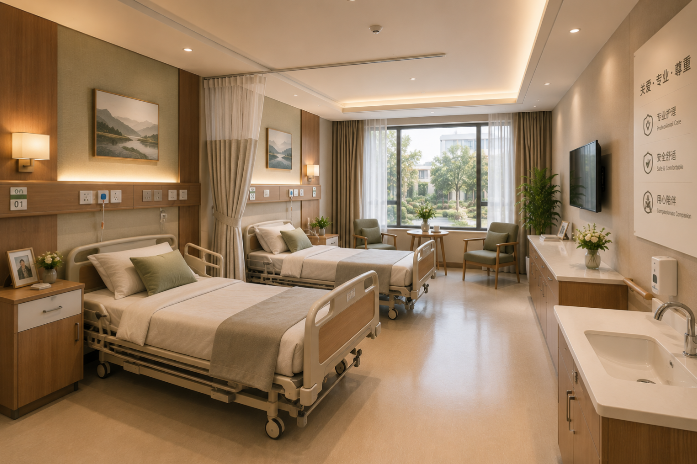 温馨护理空间 · 安享品质晚年Warm Nursing Space · Comfort, Care & Dignity